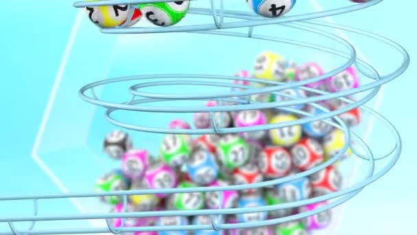 Numéro 123456 Compose Les Boules Bingo Déployées Avec Une Lueur — Video
