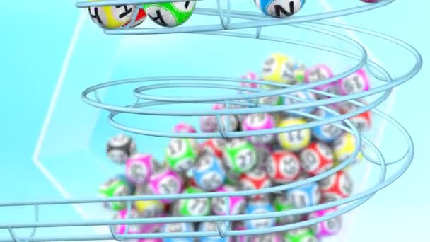 Palabra Chance Componen Despliegue Bolas Bingo Con Brillo Final — Vídeos de Stock