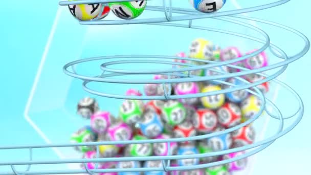 Parola Gioco Compongono Stendere Palline Bingo Con Bagliore Alla Fine — Video Stock