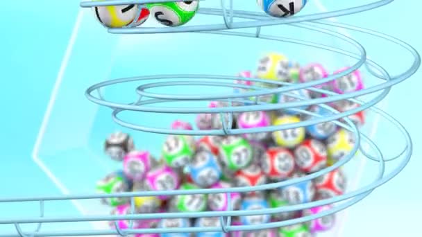 Word Risk Make Rolling Out Bingo Balls Glow End — Stock Video
