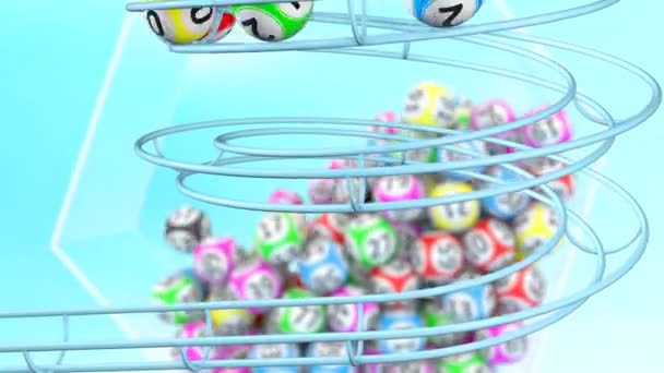 Year 2022 Make Rolling Out Bingo Balls Glow End — Stock Video