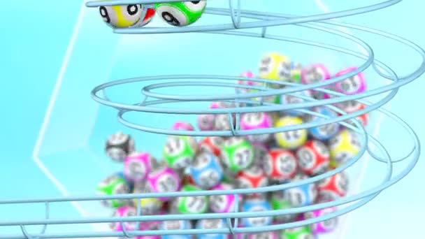 Number 666 Make Rolling Out Bingo Balls Glow End — Stock Video