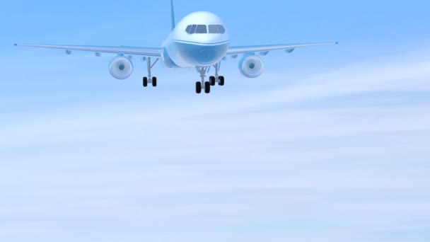 Avion Réaction Bleu Contre Ciel Clair Animation — Video