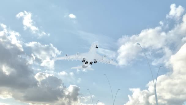 Samoa Américaines Approche Avion Pour Atterrir Par Temps Nuageux Survolant — Video