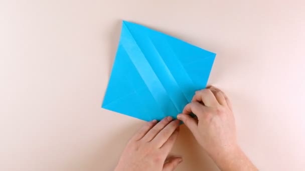 Dobrar Origami Tubarão Tempo Lapso Vídeo — Vídeo de Stock