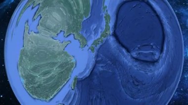 Basit uzaydan Dünya'ya yakınlaştırmak ve Japonya'ya kadar odak