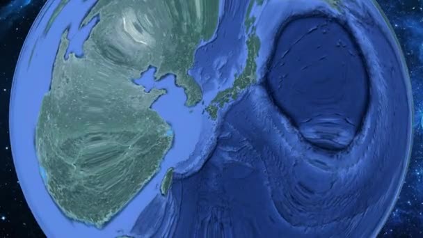 Egyszerű Nagyítás Világűrből Föld Japán Ichikikushikino — Stock videók