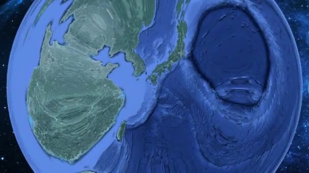 Basit Yakınlaştırma Uzaydan Dünya Odak Japonya Ibusuki Üzerinde — Stok video
