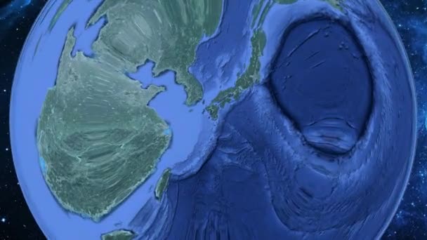 Zoom Simple Desde Espacio Tierra Enfoque Japón Kagoshima — Vídeo de stock