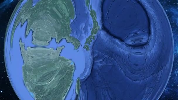 Zoom Simples Espaço Para Terra Foco Japão Nichinan — Vídeo de Stock
