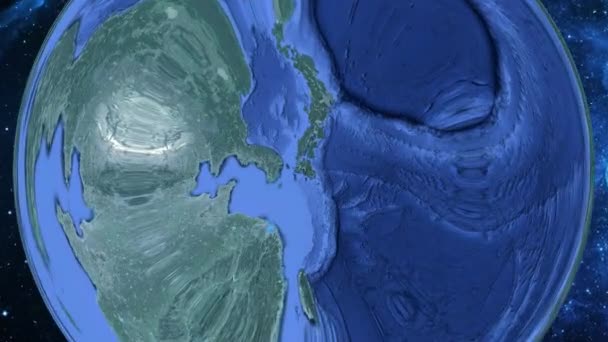 Semplice Zoom Dallo Spazio Alla Terra Concentrarsi Sul Giappone Kikuchi — Video Stock