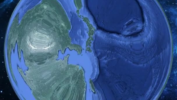 Zoom Simples Espaço Para Terra Foco Japão Mount Aso — Vídeo de Stock