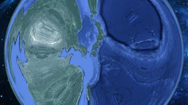 Semplice Zoom Dallo Spazio Alla Terra Concentrarsi Sul Giappone Oita — Video Stock