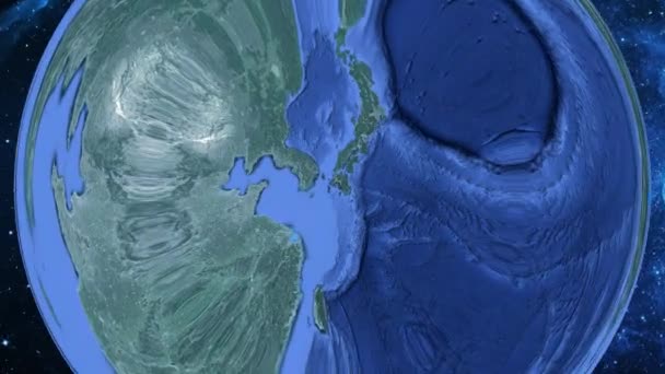 Zoom Simple Desde Espacio Tierra Enfoque Japón Sasebo — Vídeo de stock