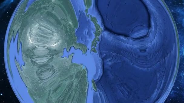 Zoom Simples Espaço Para Terra Foco Saga Japão — Vídeo de Stock
