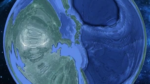 Zoom Simples Espaço Para Terra Foco Japão Fukutsu — Vídeo de Stock