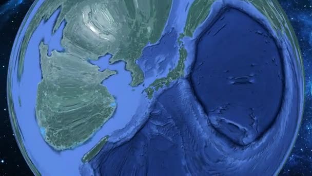 Zoom Simples Espaço Para Terra Foco Japão Higashihiroshima — Vídeo de Stock