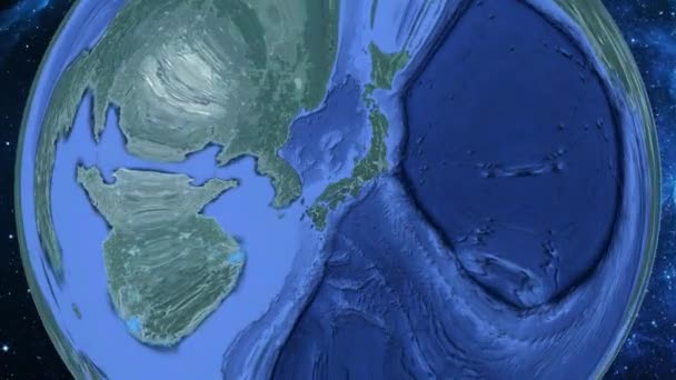 Jednoduché Přiblížení Vesmíru Zemi Zaměření Japonsko Tsuyama — Stock video