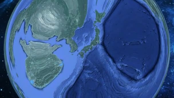 Zoom Simples Espaço Para Terra Foco Japão Okayama — Vídeo de Stock