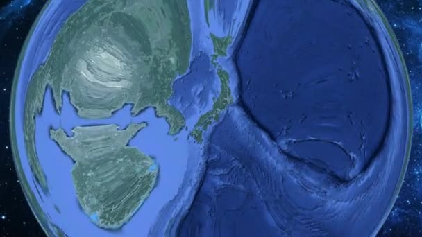 Semplice Zoom Dallo Spazio Alla Terra Concentrarsi Sul Giappone Nishi — Video Stock