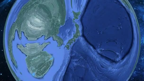 Semplice Zoom Dallo Spazio Alla Terra Concentrarsi Sul Giappone Asago — Video Stock