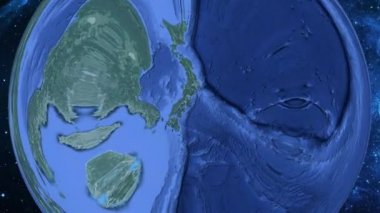 Basit yakınlaştırma uzaydan Dünya'ya ve odak Japonya Shingu üzerinde