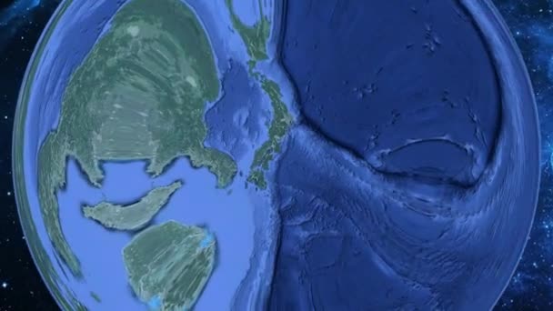 Zoom Simples Espaço Para Terra Foco Japão Tanabe — Vídeo de Stock