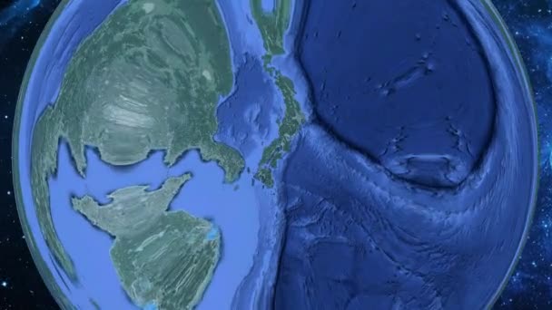 Zoom Simples Espaço Para Terra Foco Japão Takamatsu — Vídeo de Stock