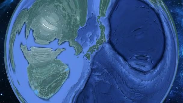 Zoom Simples Espaço Para Terra Foco Japão Imabari — Vídeo de Stock