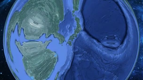 Egyszerű Nagyítás Világűrből Föld Japán Matsuyama — Stock videók