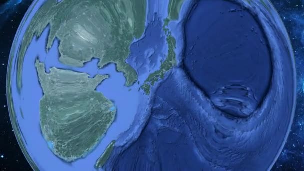 Simple Zoom Space Earth Focus Japan Uwajima — Stock Video