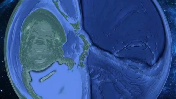 Jednoduché Přiblížení Vesmíru Zemi Zaměření Japonsko Šizuoka — Stock video