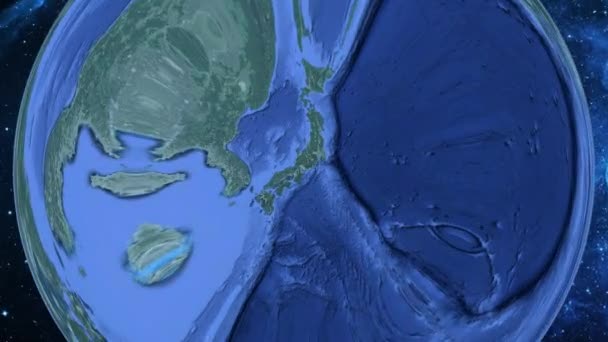 Basit Yakınlaştırma Uzaydan Dünya Odak Japonya Toyota Üzerinde — Stok video