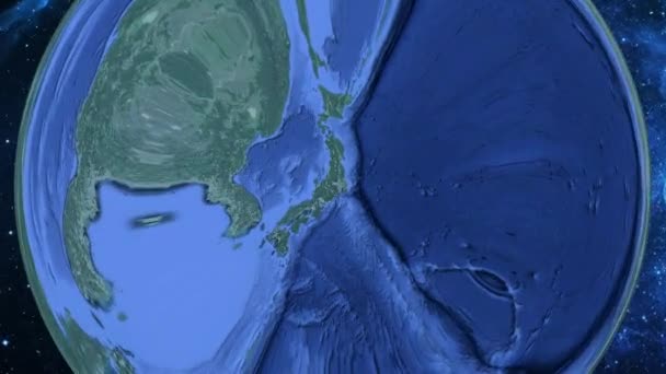 Jednoduché Přiblížení Vesmíru Zemi Zaměření Japonsko Takasaki — Stock video