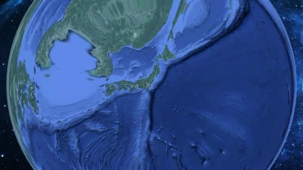 Просто Увеличивайте Масштаб Космоса Землю Фокусируйтесь Японии Hitachi — стоковое видео
