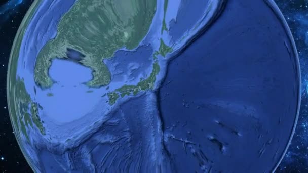 Zoom Simples Espaço Para Terra Foco Japão Kamisu — Vídeo de Stock