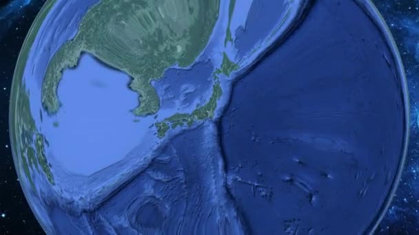 Простое Приближение Космоса Земле Фокусировка Японии Токио — стоковое видео
