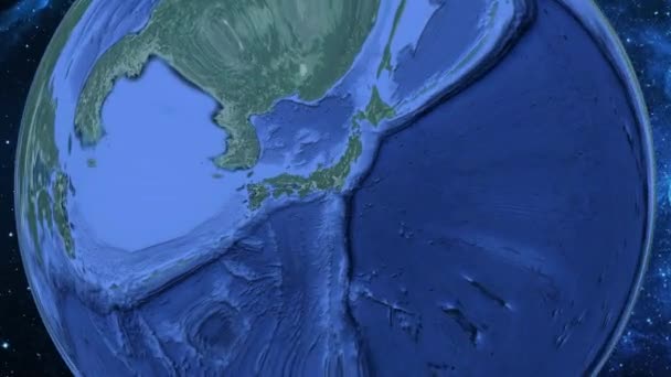 Semplice Zoom Dallo Spazio Alla Terra Concentrarsi Sul Giappone Yokohama — Video Stock
