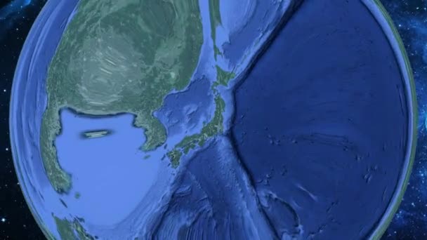 Zoom Simples Espaço Para Terra Foco Japão Sanjo — Vídeo de Stock