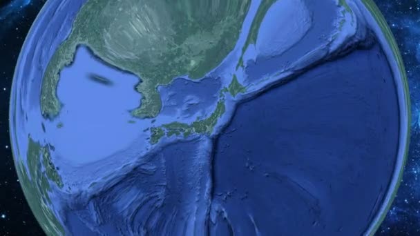 Semplice Zoom Dallo Spazio Alla Terra Concentrarsi Sul Giappone Tainai — Video Stock