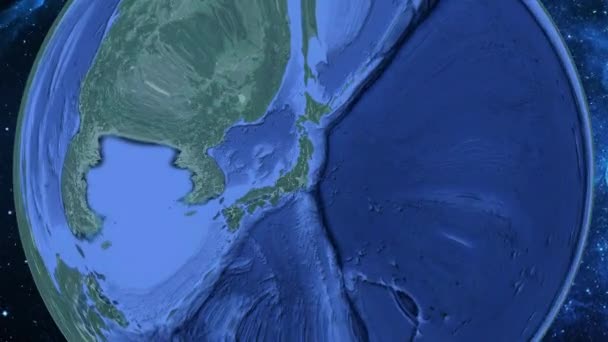 Jednoduché Přiblížení Vesmíru Zemi Zaměření Japonsko Sukagawa — Stock video