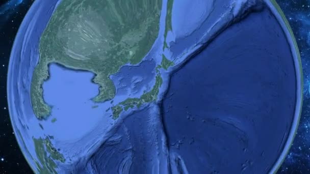 Zoom Simples Espaço Para Terra Foco Japão Tsuruoka — Vídeo de Stock