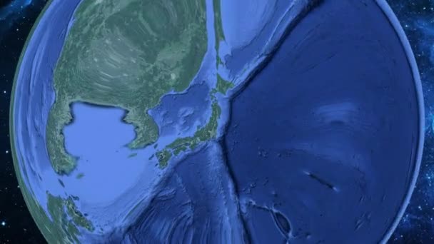 Zoom Simples Espaço Para Terra Foco Japão Sendai — Vídeo de Stock