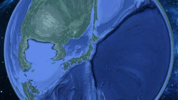 Zoom Simples Espaço Para Terra Foco Japão Yurihonjo — Vídeo de Stock
