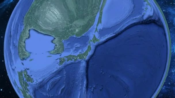 Semplice Zoom Dallo Spazio Alla Terra Concentrarsi Sul Giappone Akita — Video Stock