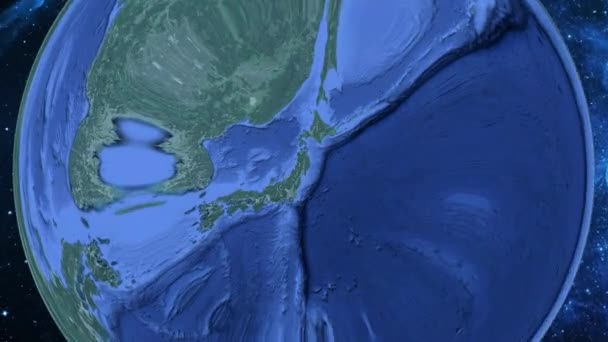 Jednoduché Přiblížení Vesmíru Zemi Zaměření Japonsko Oshu — Stock video