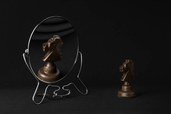 Черный рыцарь любовался собой в зеркало
