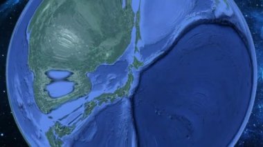 Basit yakınlaştırma uzaydan Dünya'ya ve odak Japonya Mutsu üzerinde