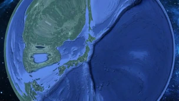 Semplice Zoom Dallo Spazio Alla Terra Concentrarsi Sul Giappone Miyako — Video Stock