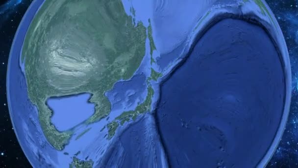 Zoom Simples Espaço Para Terra Foco Japão Komaga Dake — Vídeo de Stock